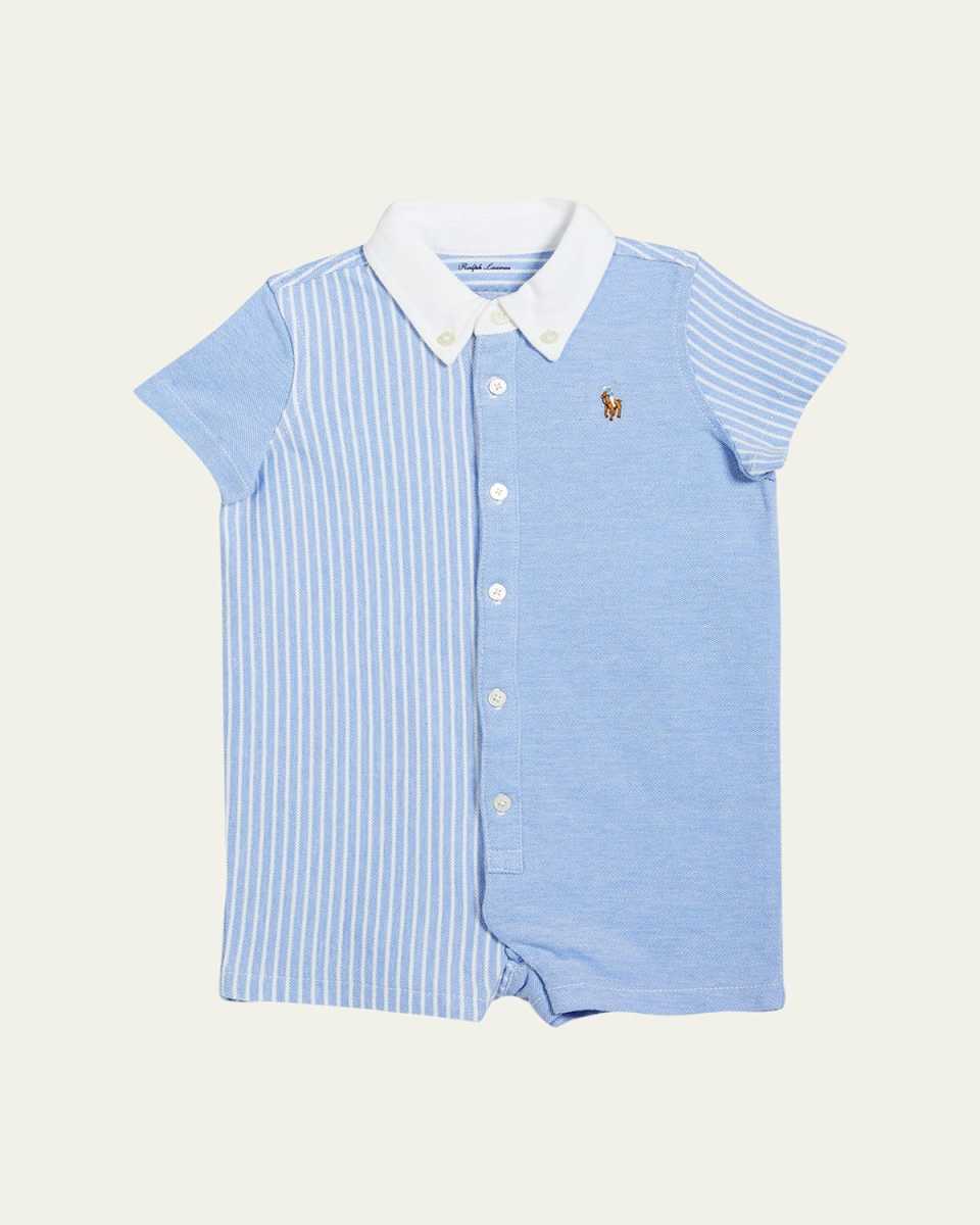 Oxford Mesh Fun One-Piece Shortalls, Size 3M-24